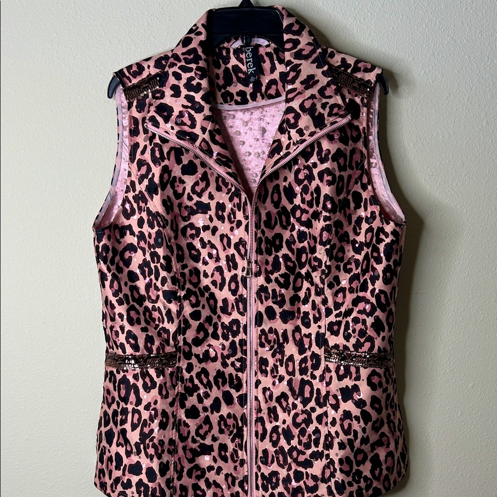 Berek Pink Animal Print Vest